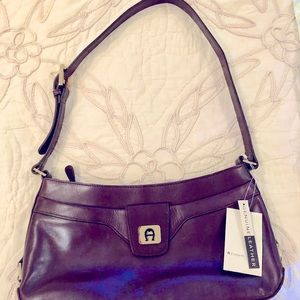 NWT Etienne Aigner leather hand bag in signature maroon color